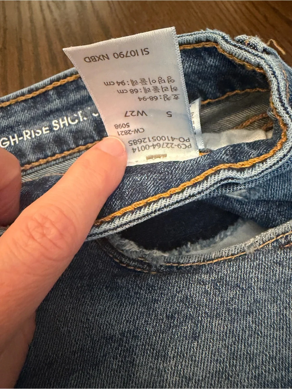 Denizen from Levi's Faded Blue Distressed Jean Shorts